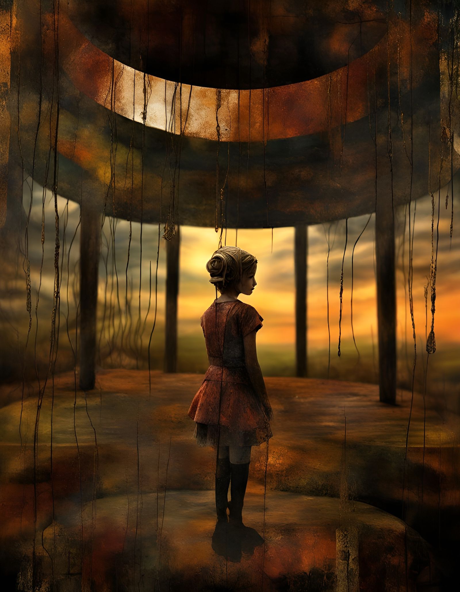 Fading Figure in a Surreal 3D Style