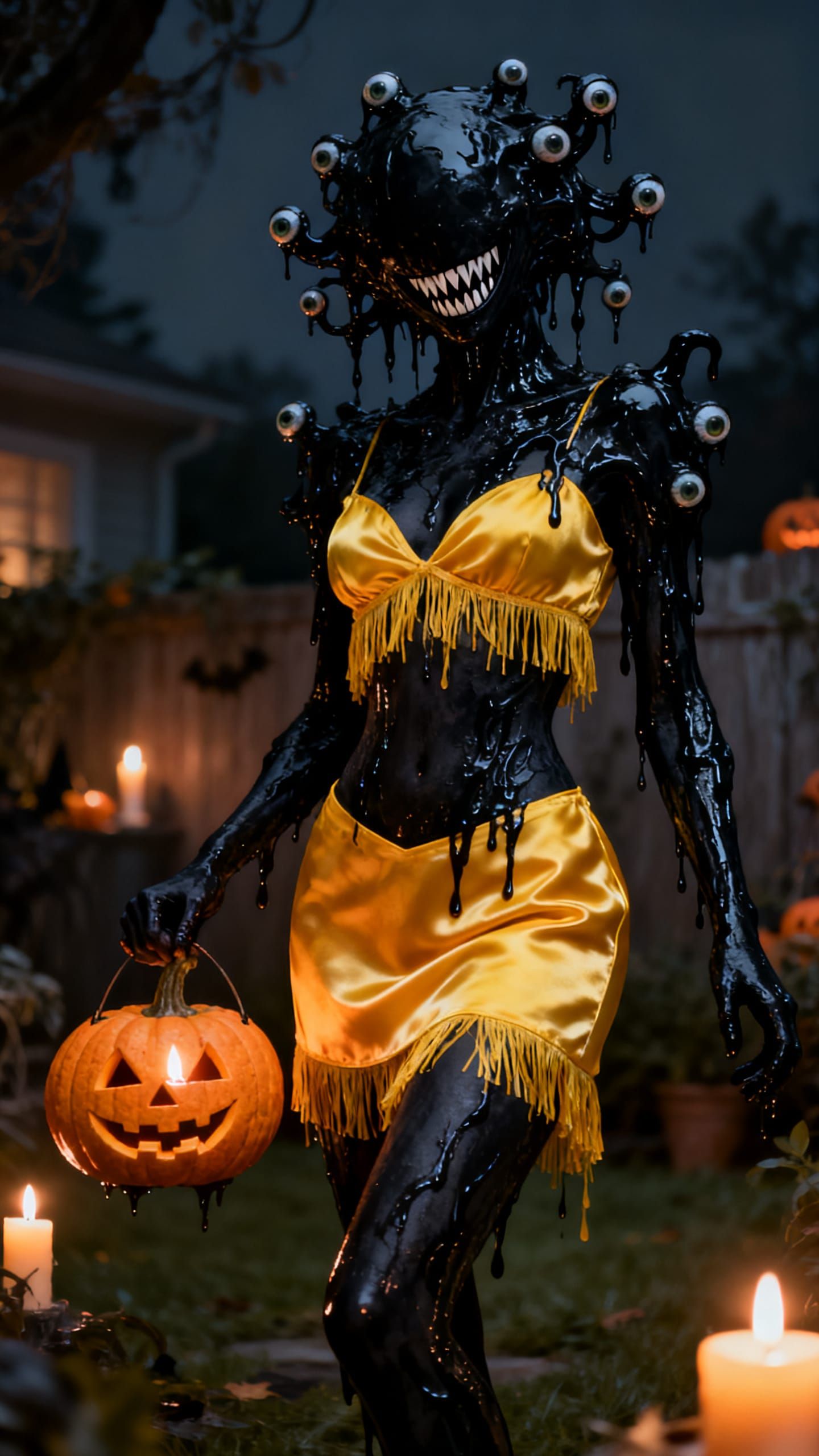 Faceless Slime Abomination in Yellow Silk Skirt