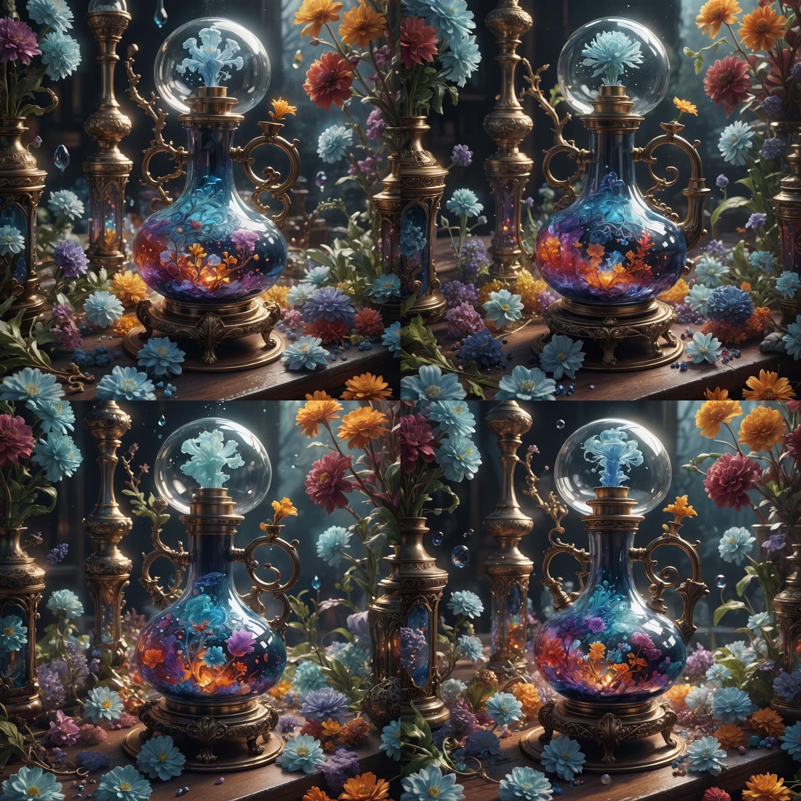 Fantastical Art Glass Nebulizer in Detailed Matte Painting