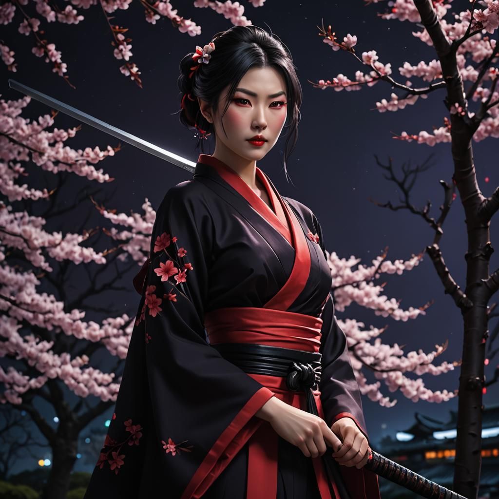 Katana Zero Lady in Red Dress by Cherry Tree