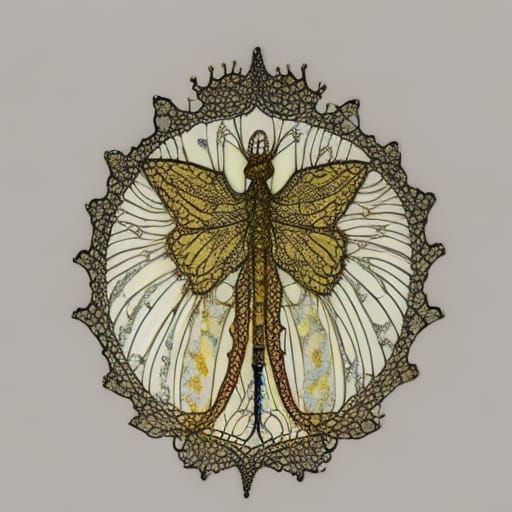 Seahorse with Dragonfly Wings in Glass Tube