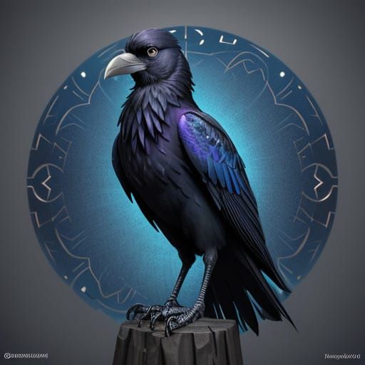Raven in Elegant Victorian Waistcoat, in Vibrant 3D Digital ...