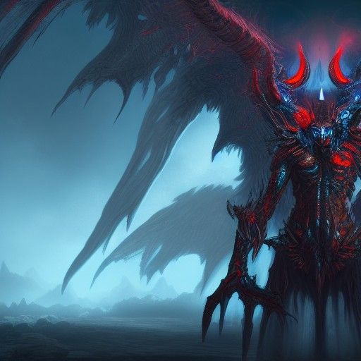 Scary Demon Angel in Detailed Matte Painting