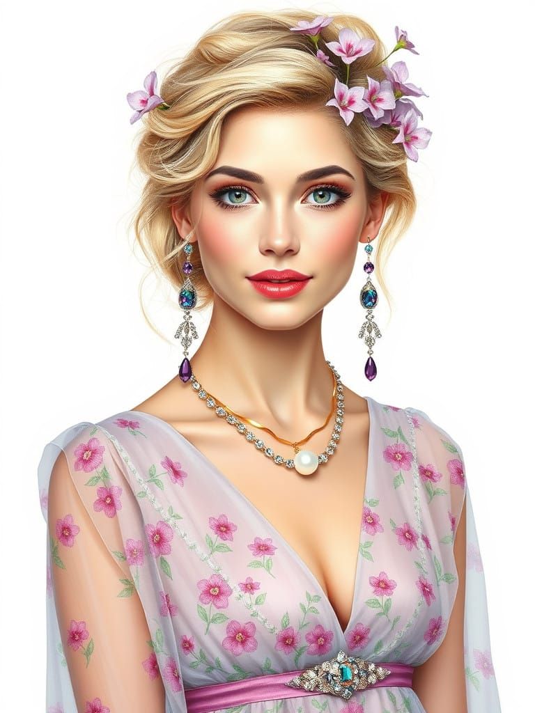 Full body, enchanting hyper realistic detailed oil painting ...