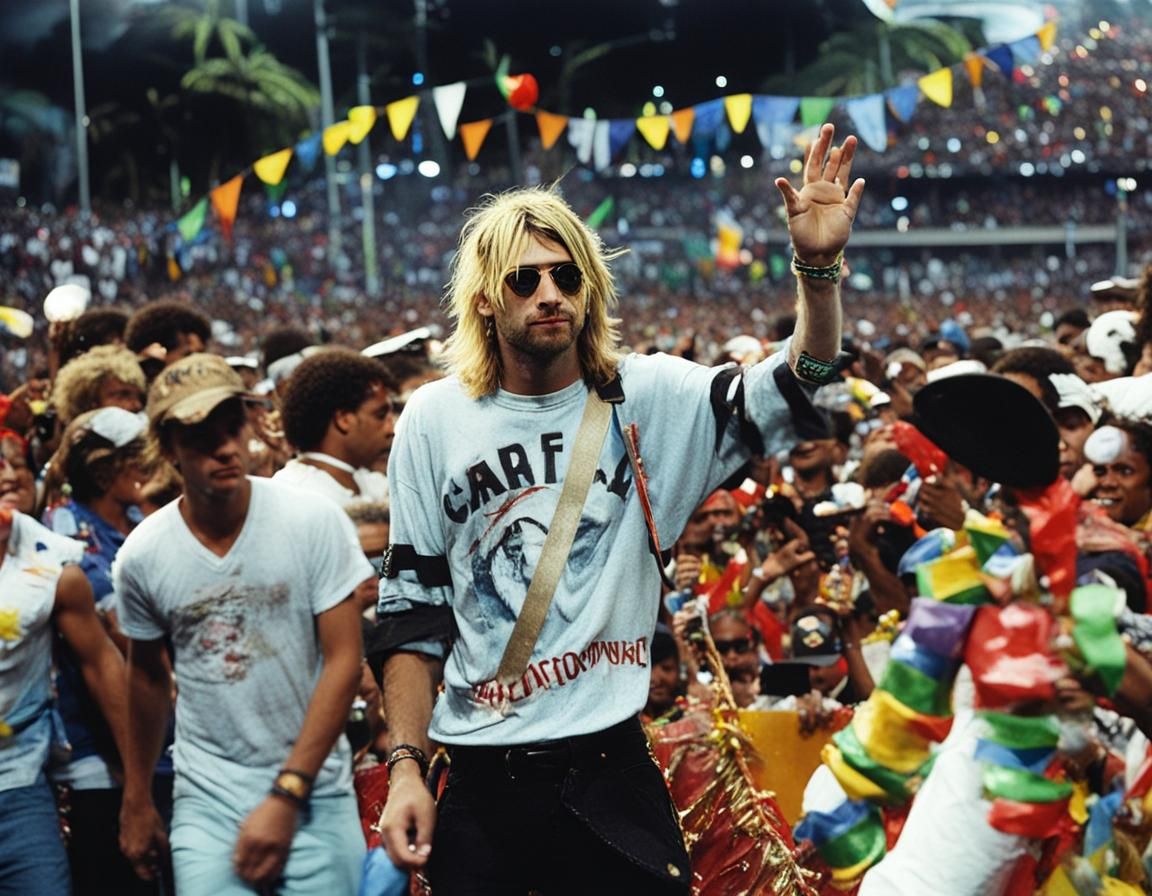Kurt Cobain Celebrates Carnaval in Rio Parade