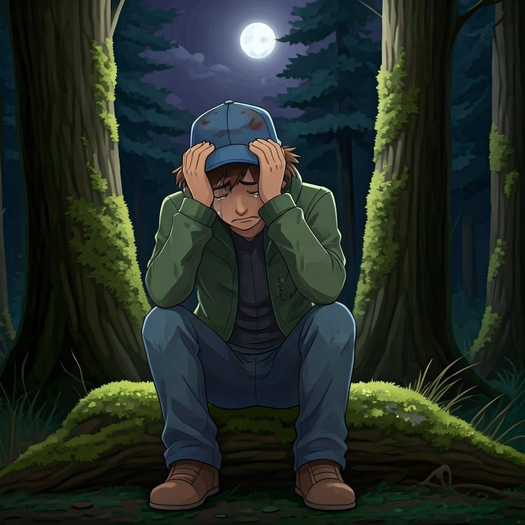 Lonely Pokemon Trainer in Film Noir Forest