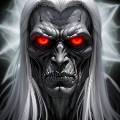 Sinister Demon in Crystal Ball Photography Style