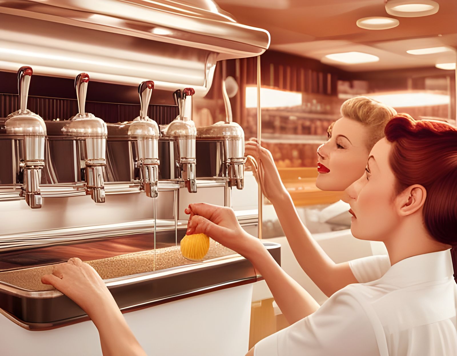 1950s Soda Fountain Close-Up, Photorealistic Render