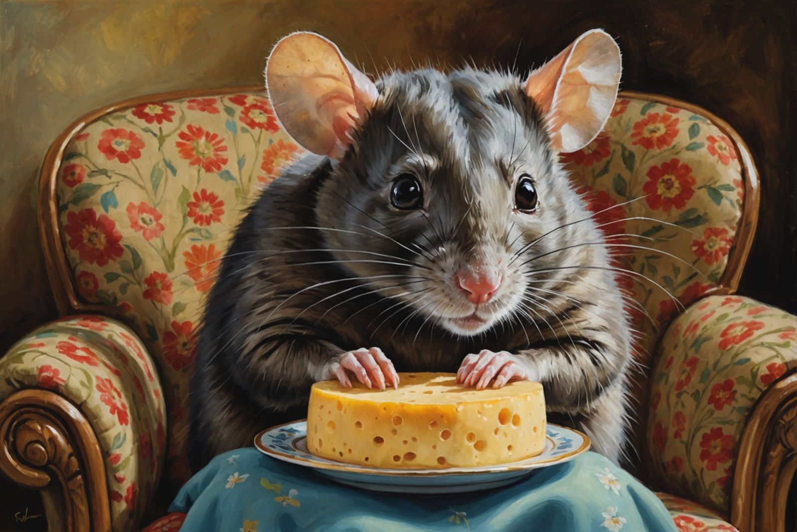 Enchanting Portrait of Mother and Child Rat