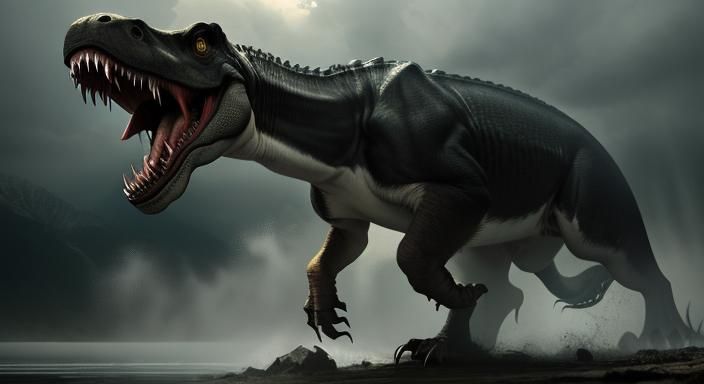 Terrifying T-Rex Attack: Hyperrealistic Composite Photograph