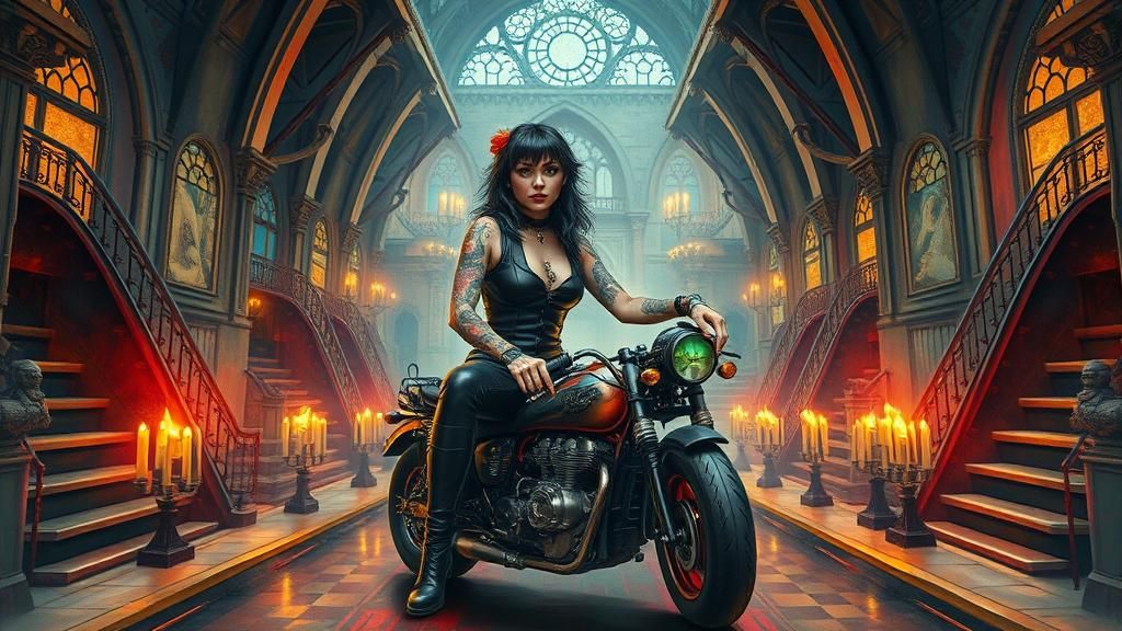 Steampunk Punk Rocker in Victorian Dreamscape
