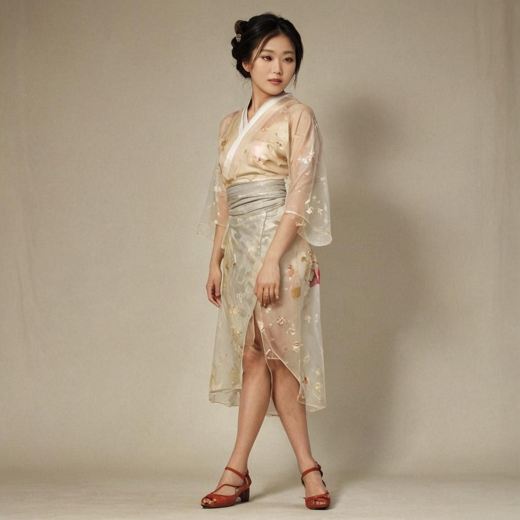 Hyperrealistic Japanese Woman in Traditional Dress, Digital ...