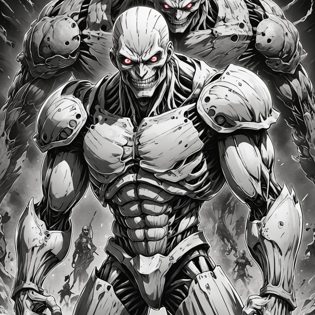 Flesh and Bone Golem in Manga Style