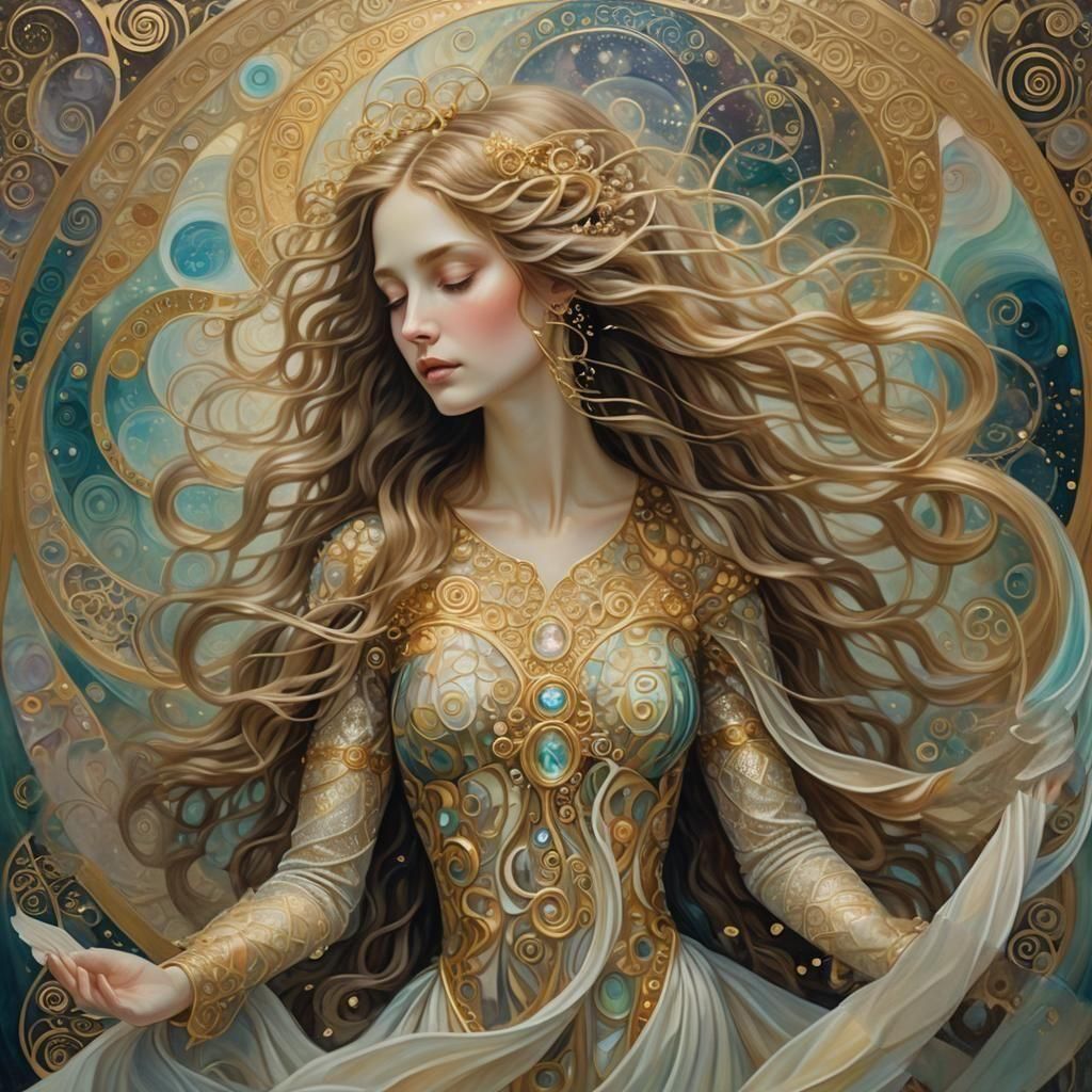 Enchanting Dreamlike Woman in Pastel Hues