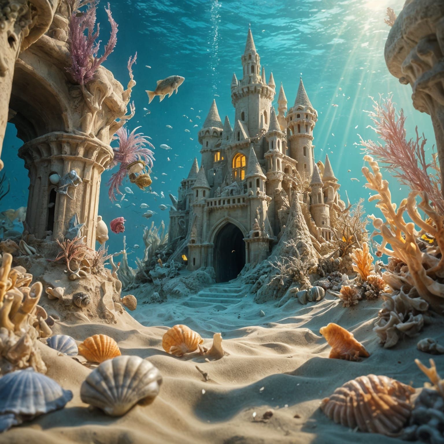 Underwater Sand Castle Home of Poseidon