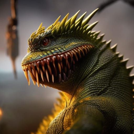 Menacing Reptile Creature in Cinematic Style
