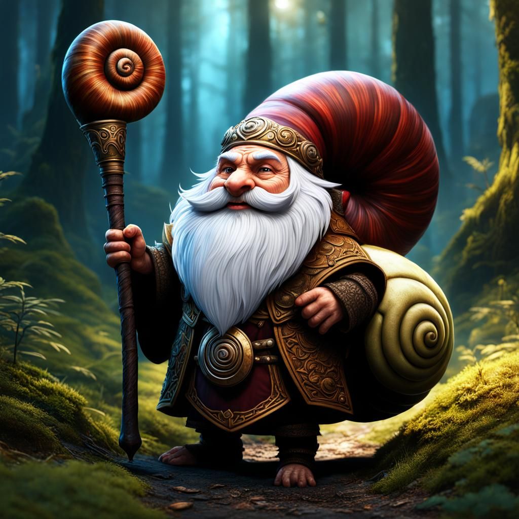 Halfling with Snail Shell Hat in Mystic Forest