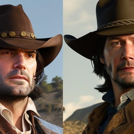 Hyperrealistic Rendition: Actors as Western Characters
