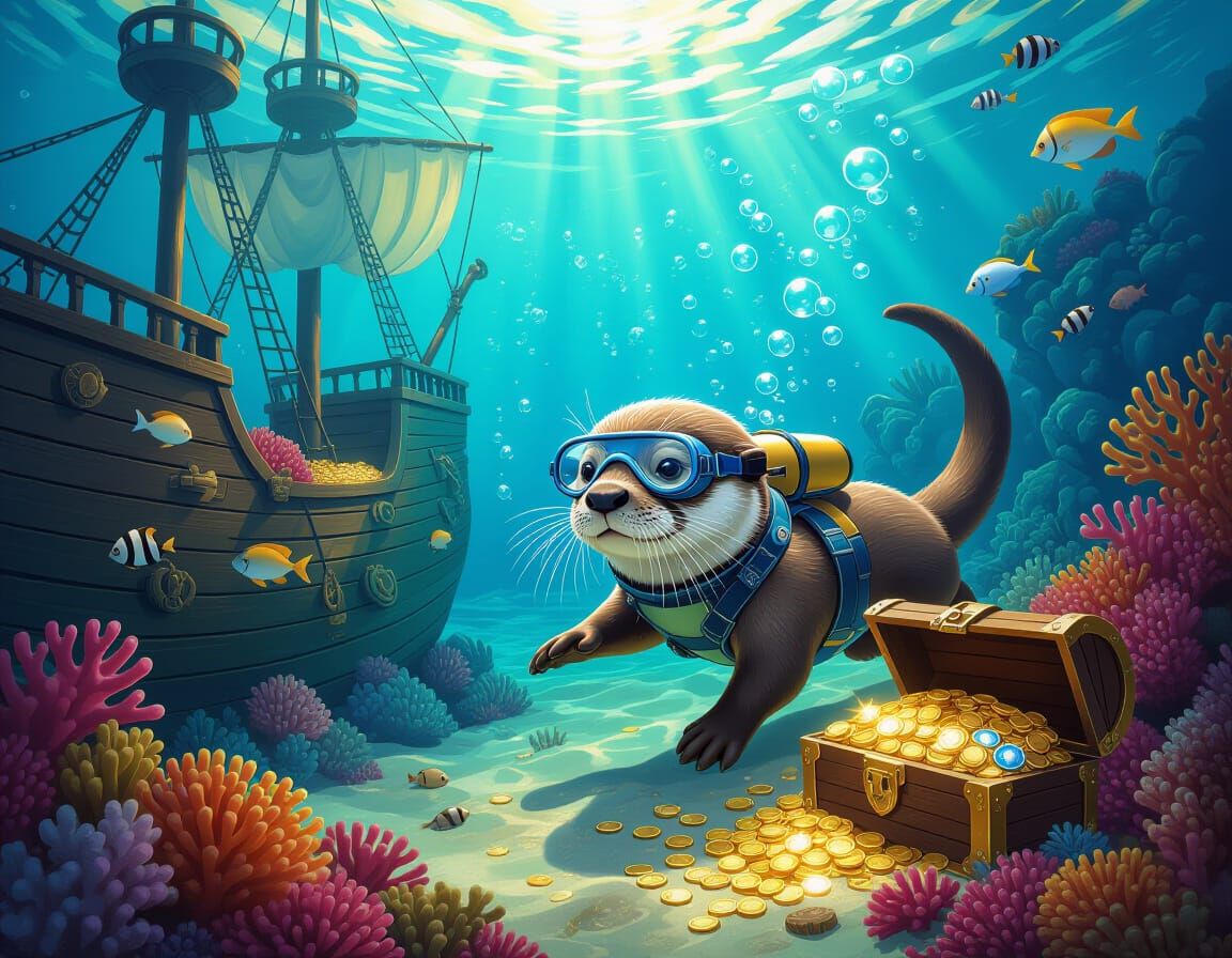 Diving Otter Finds Sunken Treasure