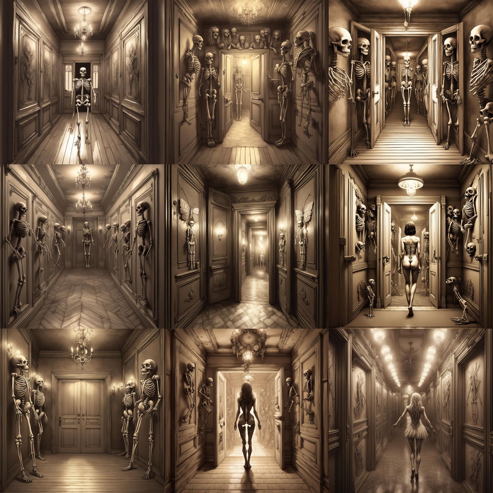 Hyperrealistic Sepia Doorway with Dreamcore Elements