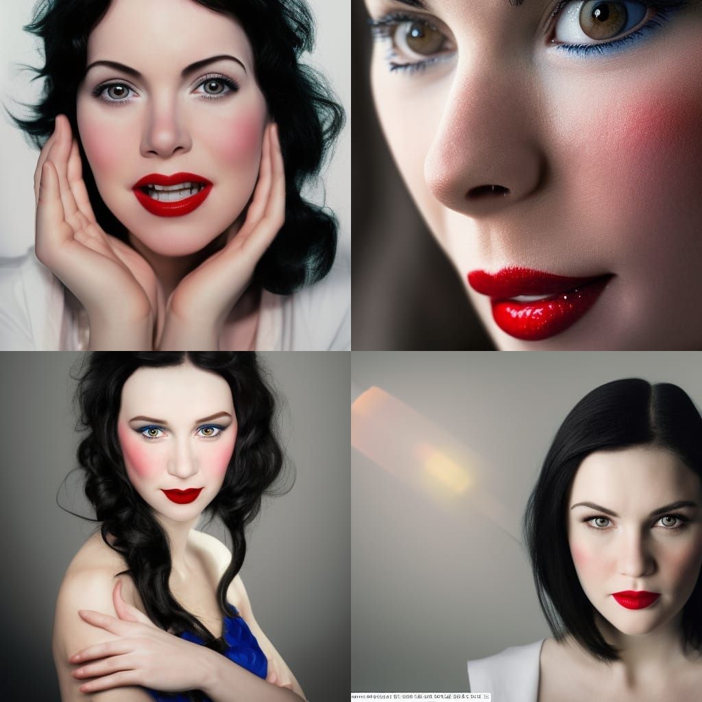 Snow White Close-up Portrait in Professional Photography Sty...