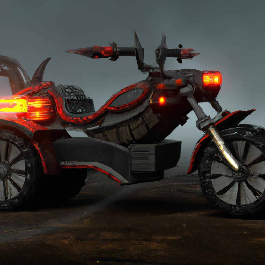 Mechanical Beast on Wheels in a Blazing Horizon