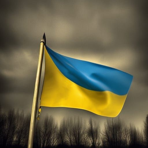 Hyperrealistic Ukraine Flag in Cinematic Detail