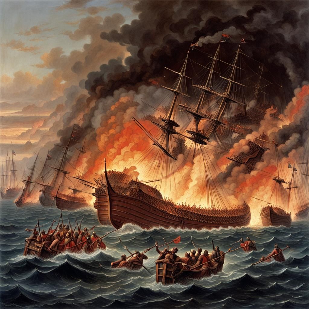 Greek Fire Unleashed in Naval Battle