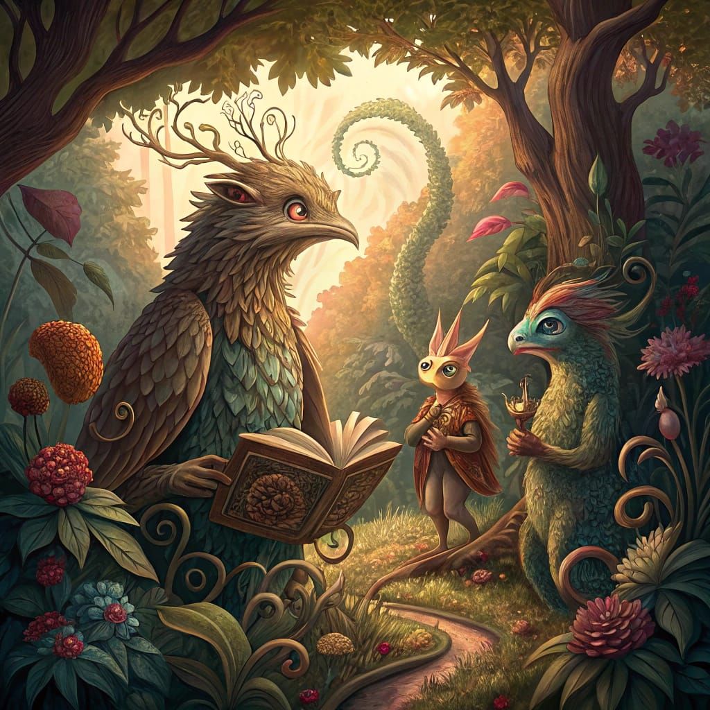 Mythical Beasts in Luminous Medieval Landscapes