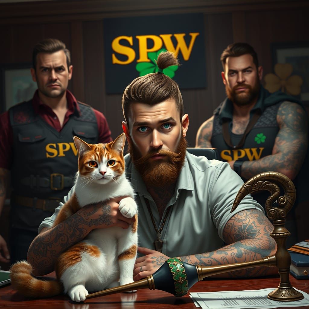 Confident Young Hero Surrounded by Power and Heritage