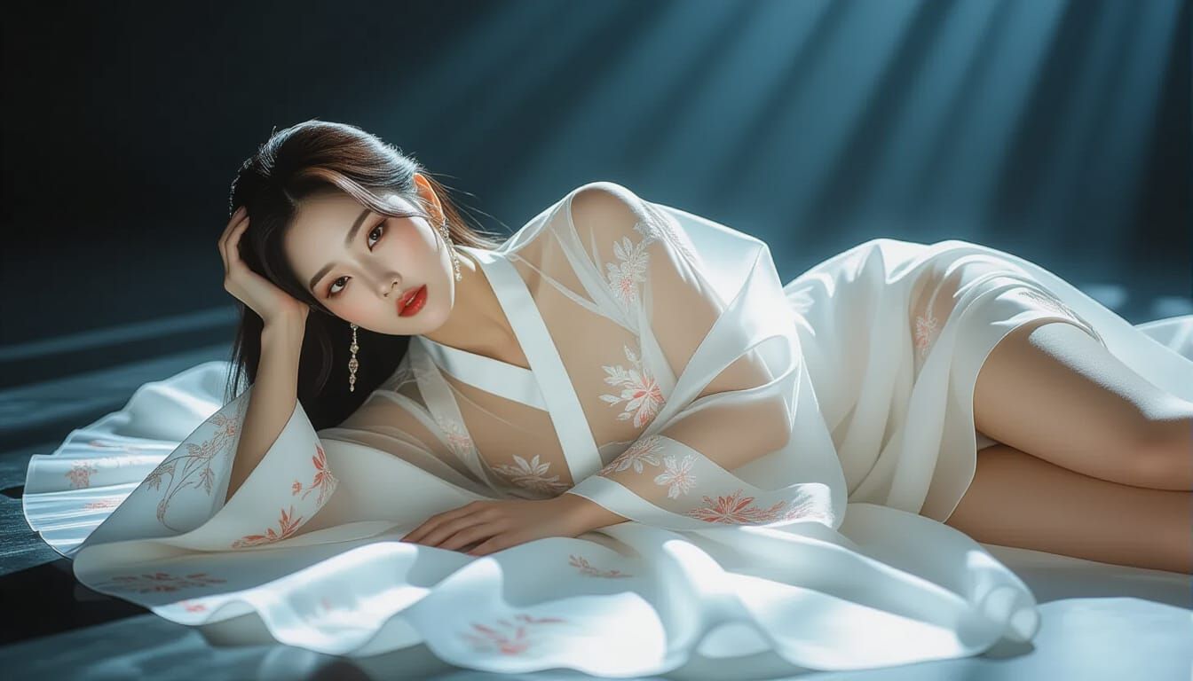 Korean Supermodel Poses Gracefully in See-Through Hanbok