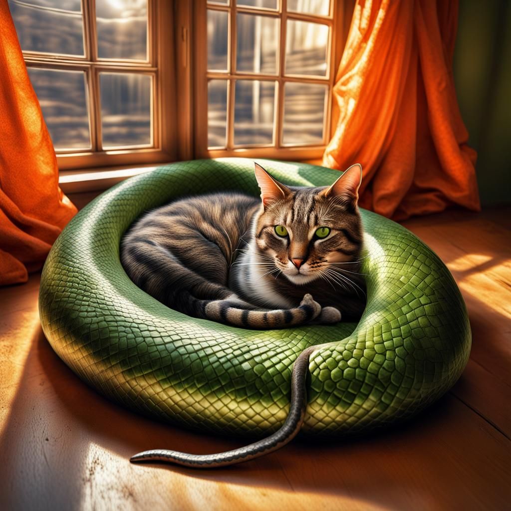 Hyperrealistic Cat and Snake Swap Costumes