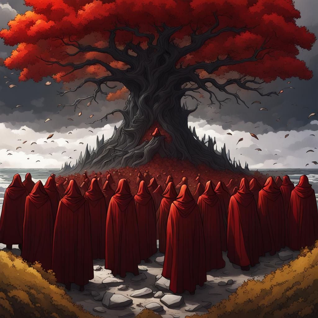 Acolytes Gather by Obsidian Stone, Dark Fantasy Art