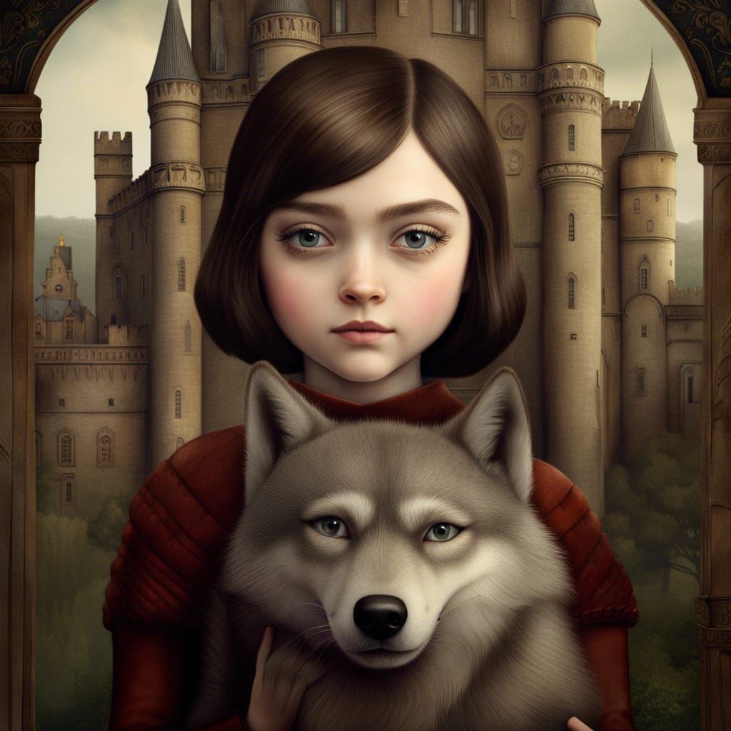 Arya Stark Portrait in Storybook Illustration Style