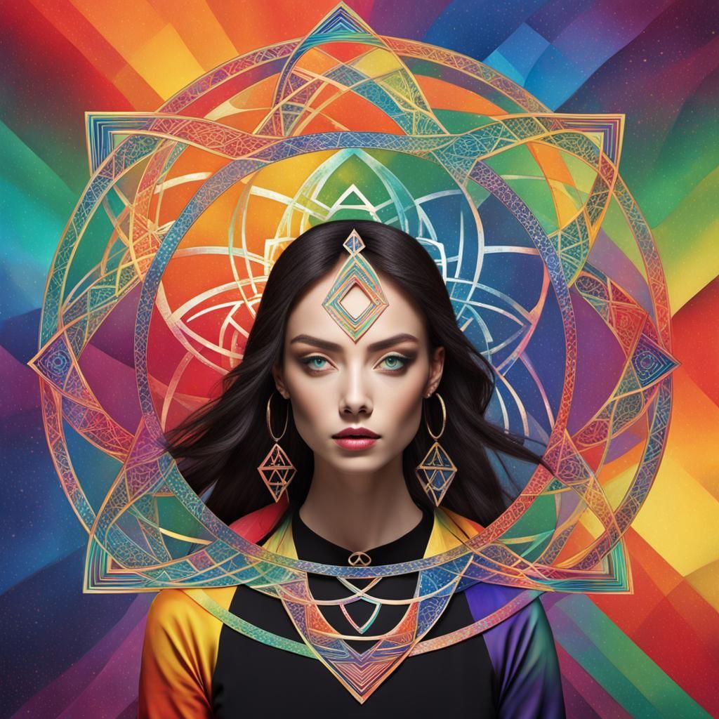 Infinity Symbol with Rainbow Sacred Geometry