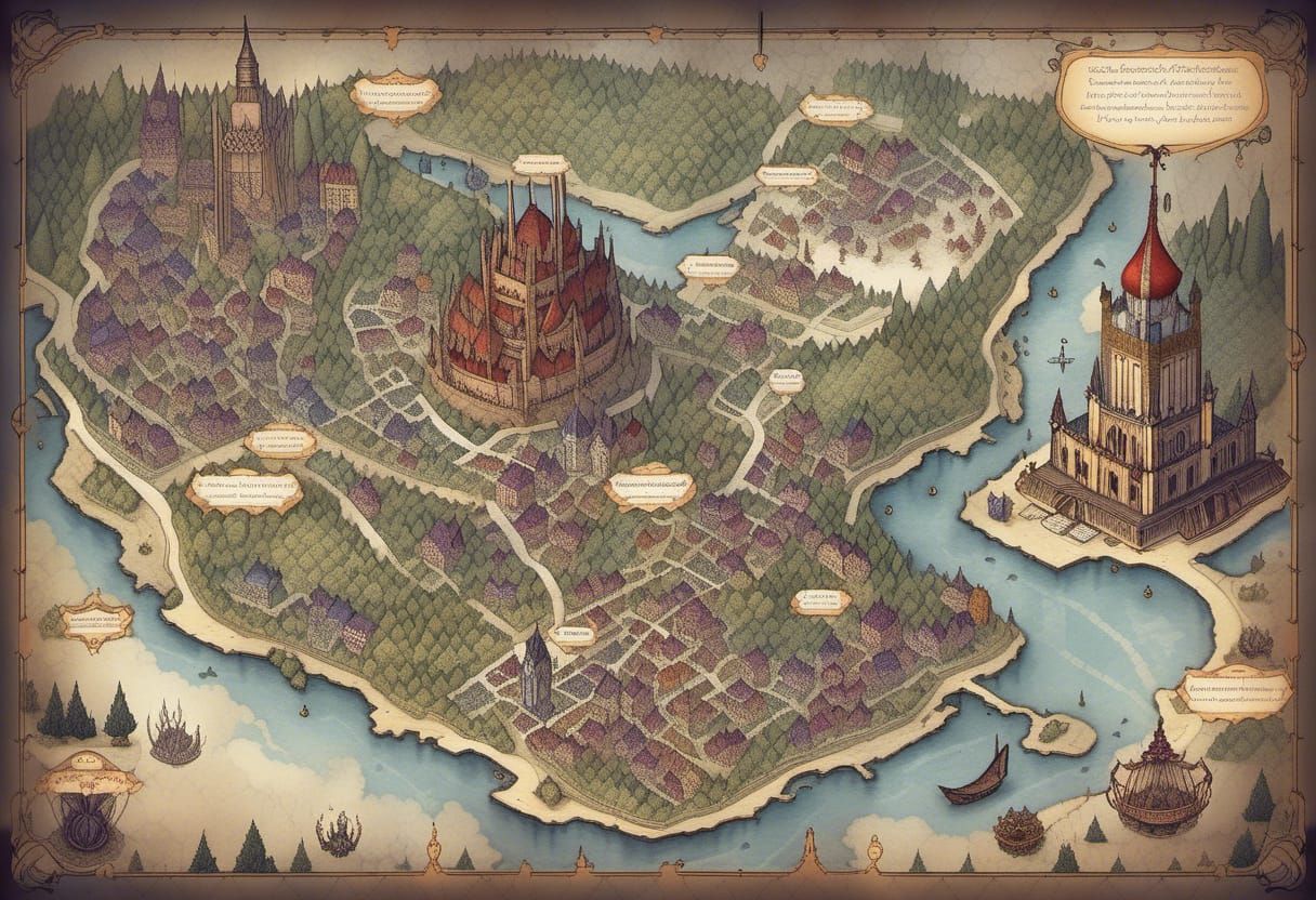 Detailed Fantasy Map of Umbrastrife
