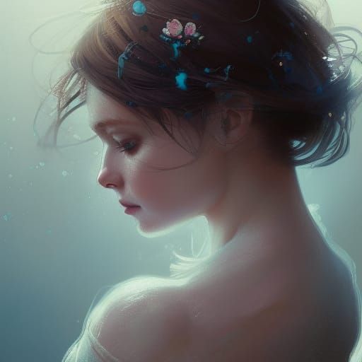 Detailed Portrait of Brunette Bride with Freckles