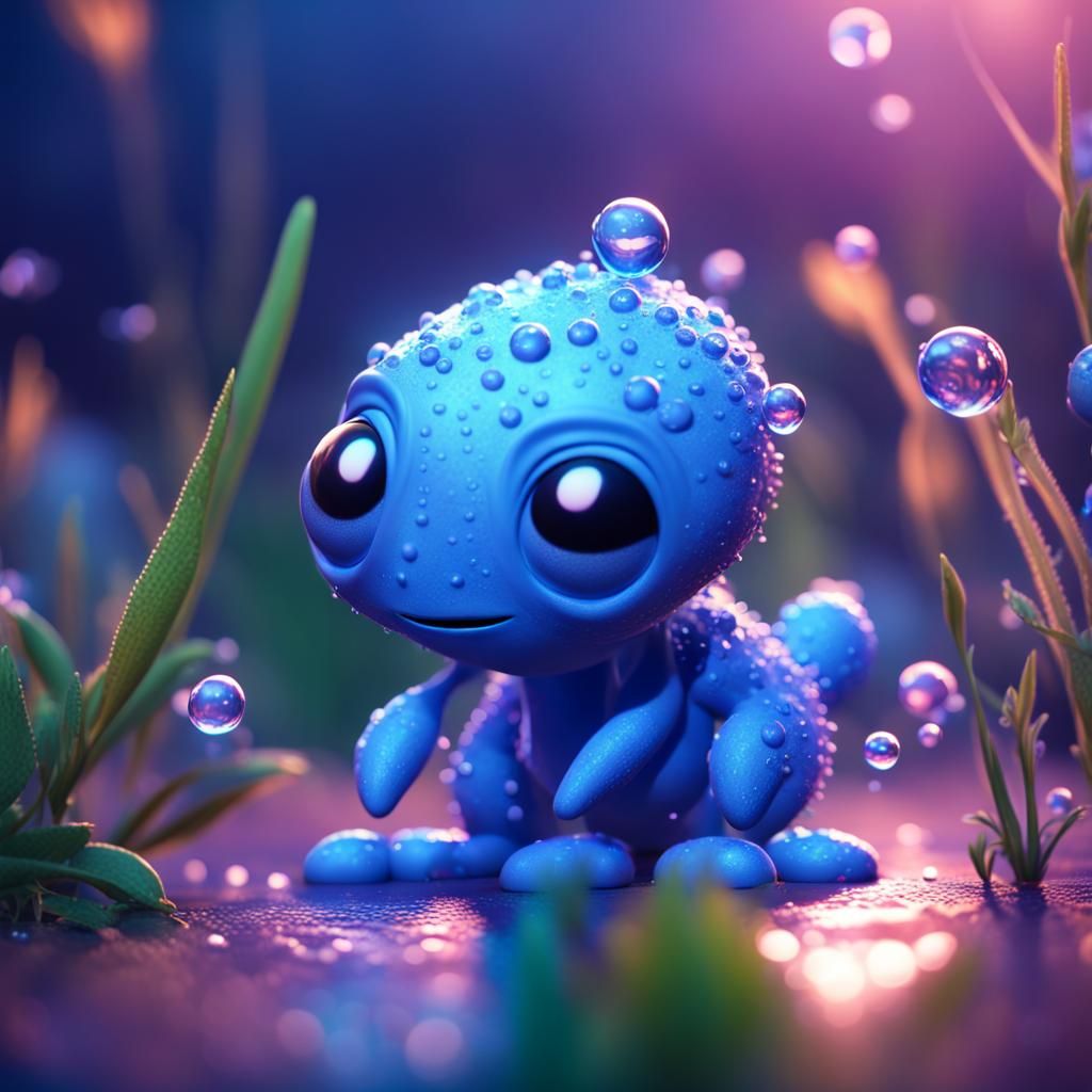 Luminous Plant Creature: 3D Digital Art