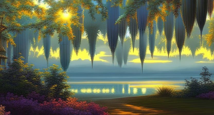 Celtic-Inspired Wind Chimes in Savannah Georgia Bayou Scene