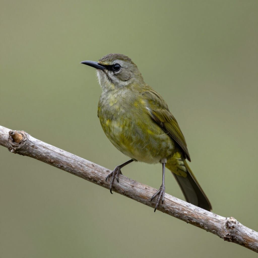 Xavier's Greenbul Perched on a Tree Branch