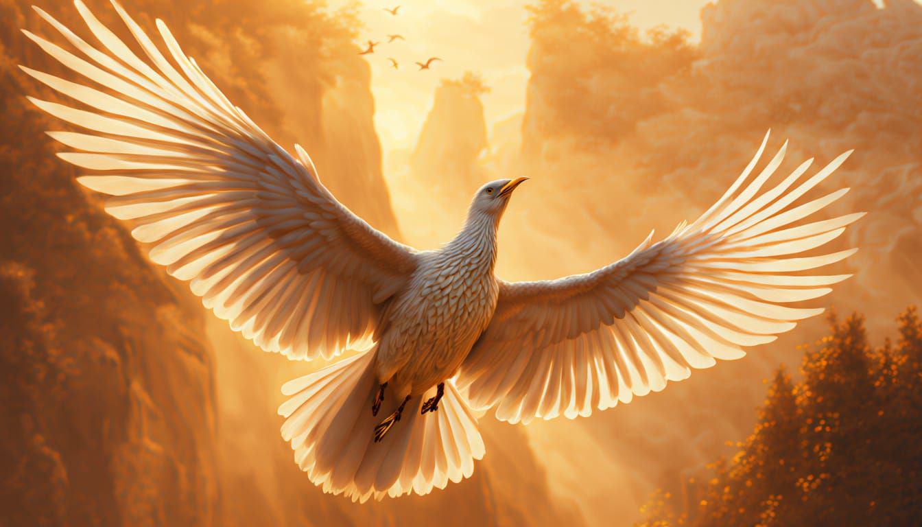 Bird in Flight: Hyperrealistic Digital Matte Painting