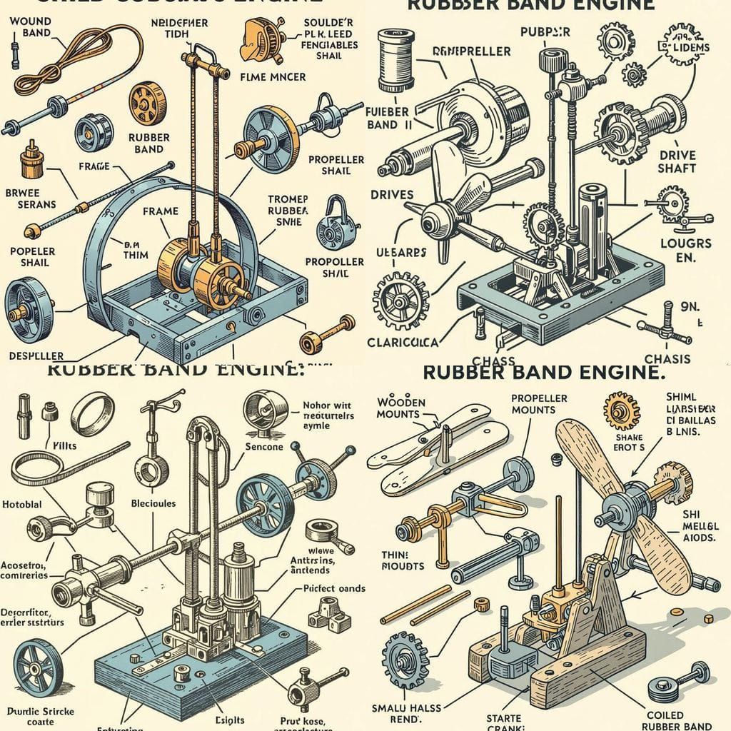 Components for Building a Rubber Band Engine