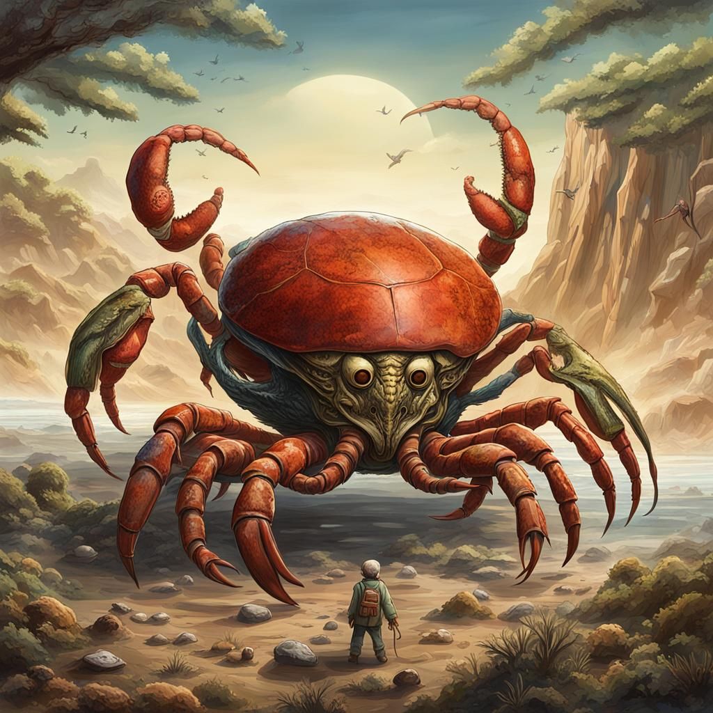Alien Exoplanet: Serpent-Bird-Lobster Crabs Concept Art