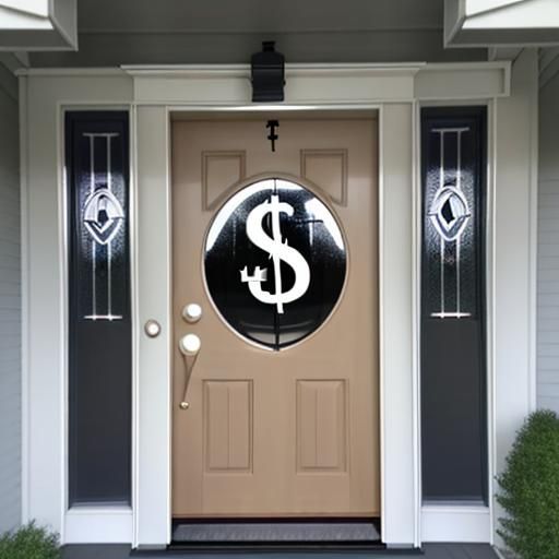 Front Door Adorned with Dollar Sign