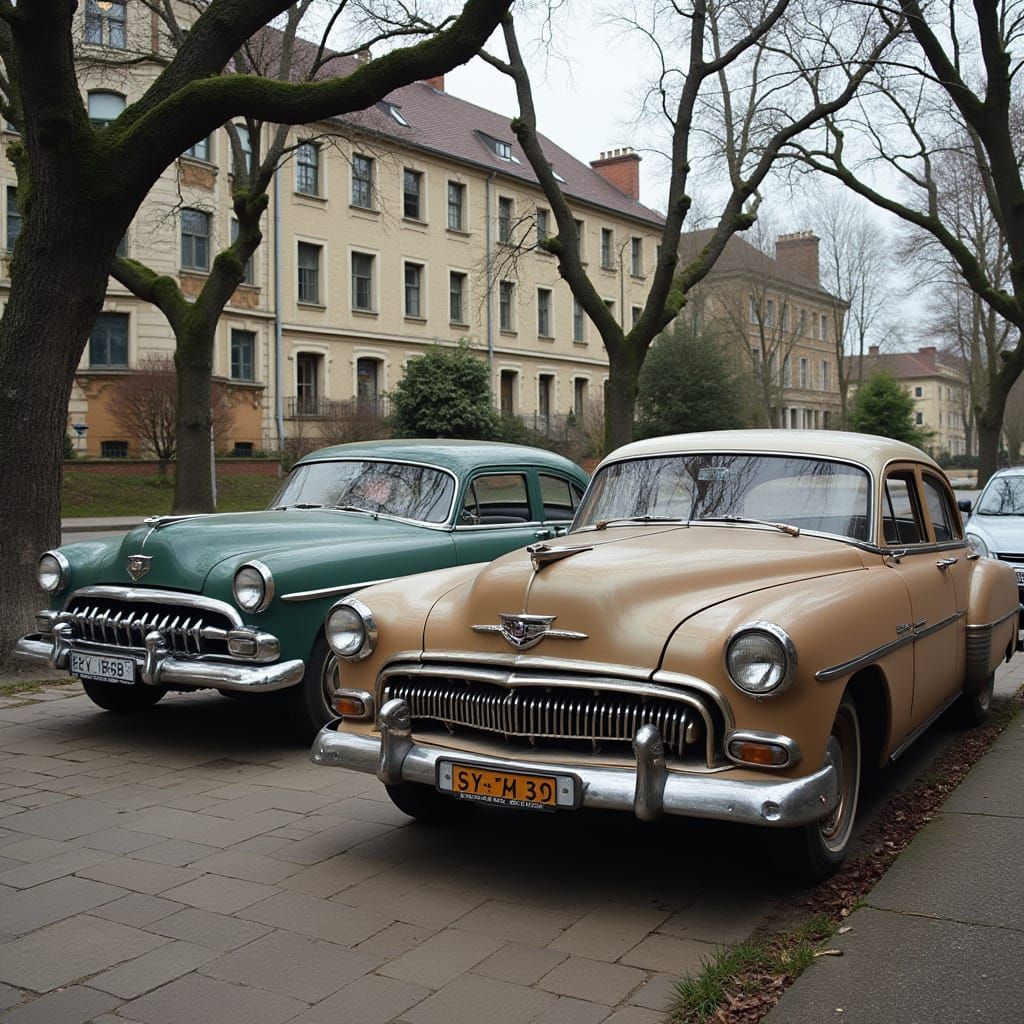 AI-Generated Image of Classic Old Cars