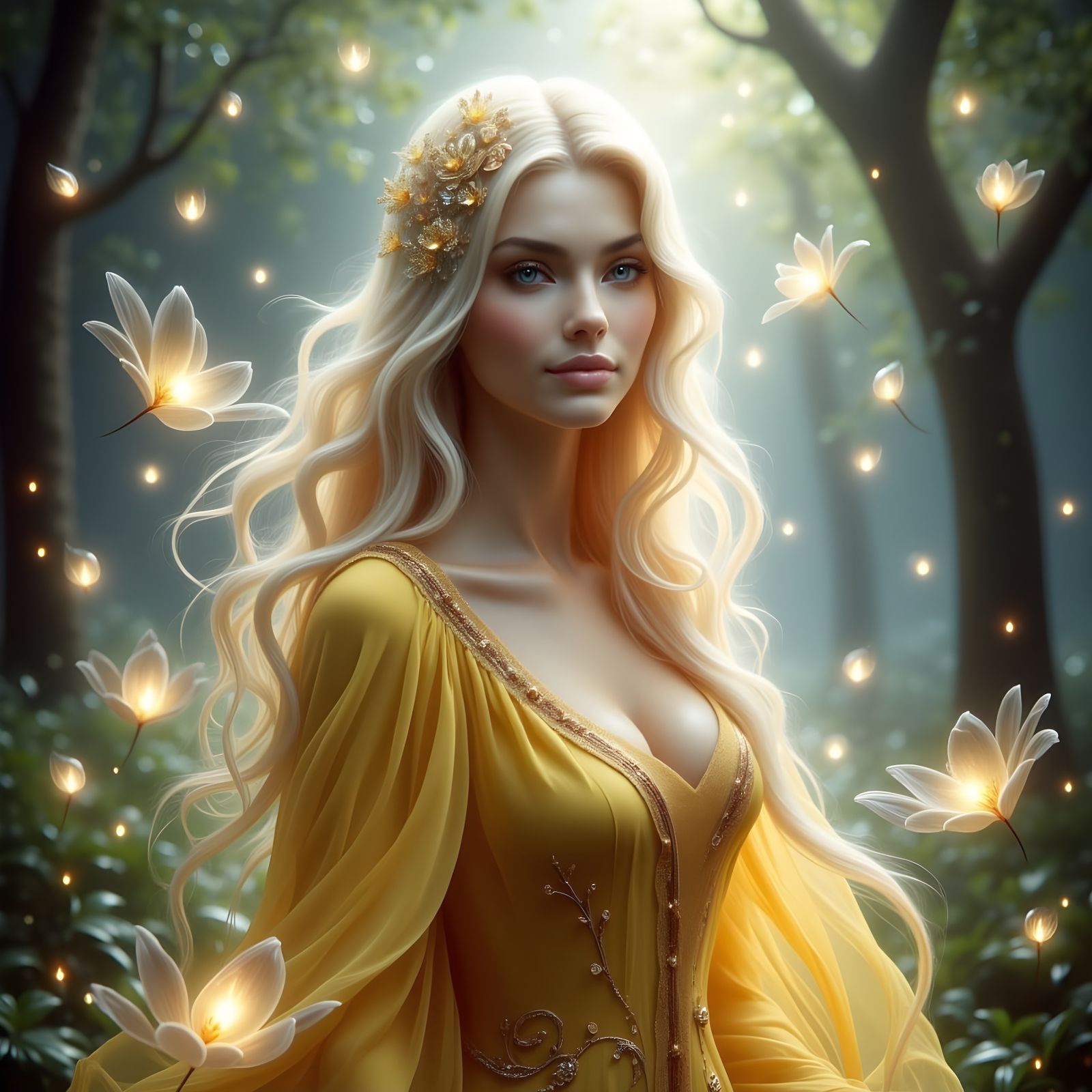 Norse Goddess of Forbidden Love in Ethereal Fantasy Portrait