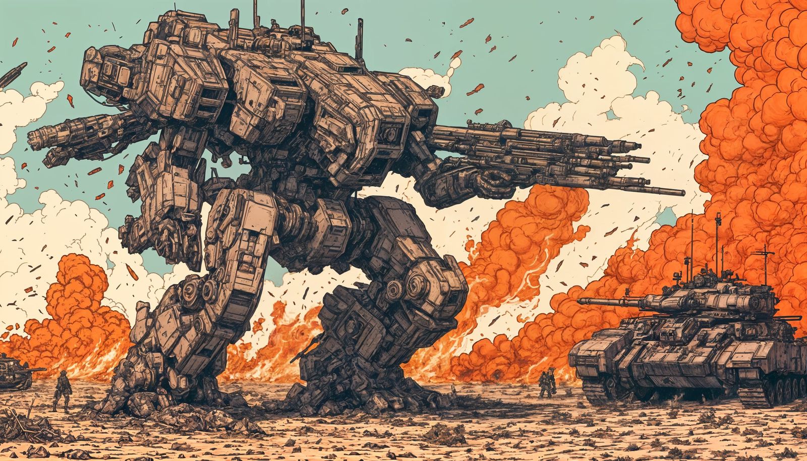 Metal Gear Mecha on Battlefield in Graal Style