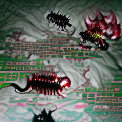 Nightmarish Centipede Demon Emerging from Hell