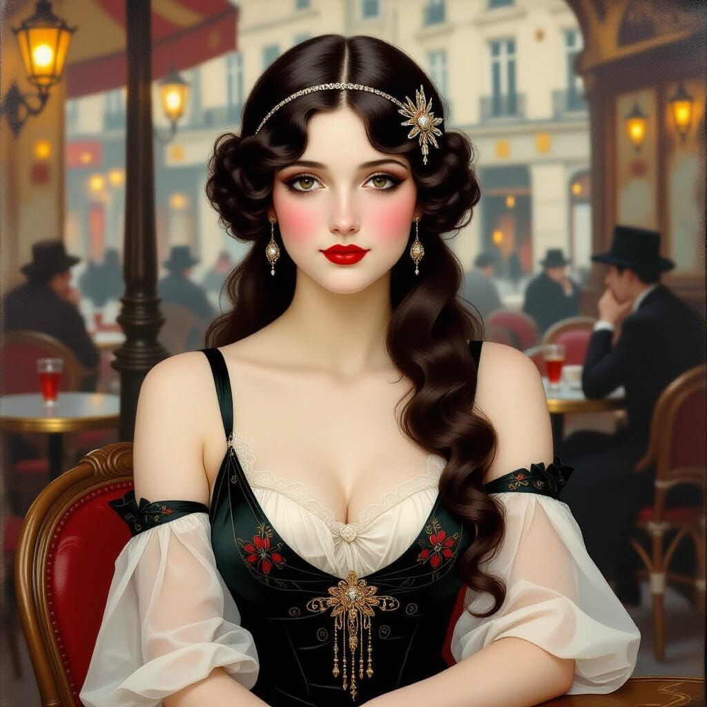 Elegant 1920s Portrait in Art Deco Style