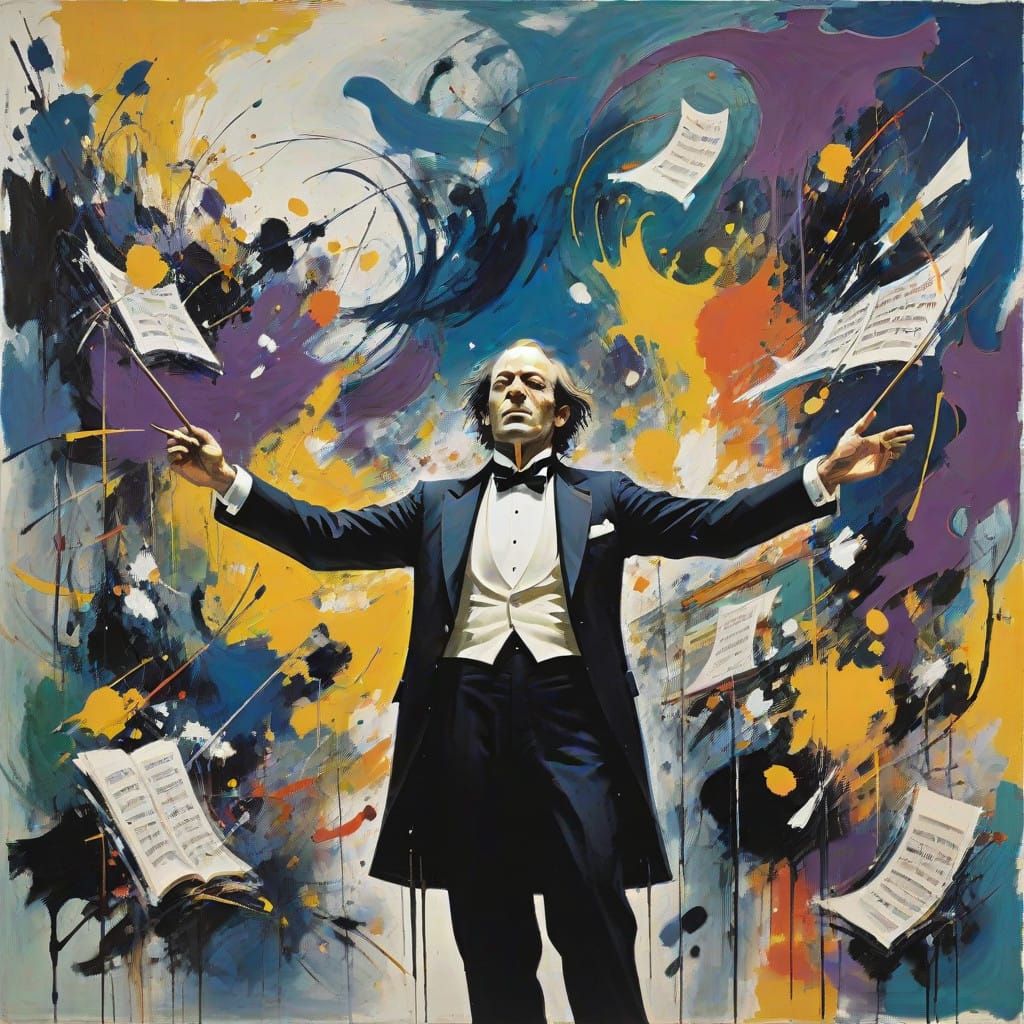 Ethereal Ghost Conductor in Dreamlike Harmony